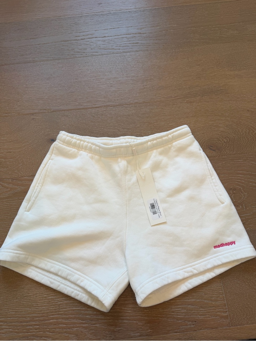 NWT Cream Women's Fleece Shorts with Pink Accent